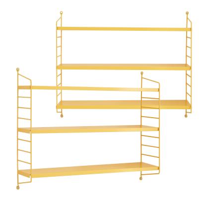 Set 2 buc raft perete Strängnäs 50x60x15cm otel galben [en.casa] HausGarden Leisure