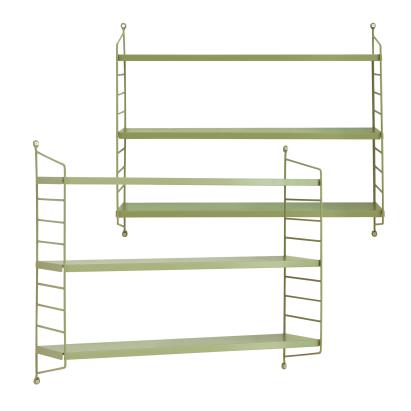 Set 2 buc raft perete Strängnäs 50x60x15cm otel verde maslina [en.casa] HausGarden Leisure