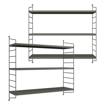Set 2 buc raft perete Strängnäs 50x60x15cm otel antracit [en.casa] HausGarden Leisure