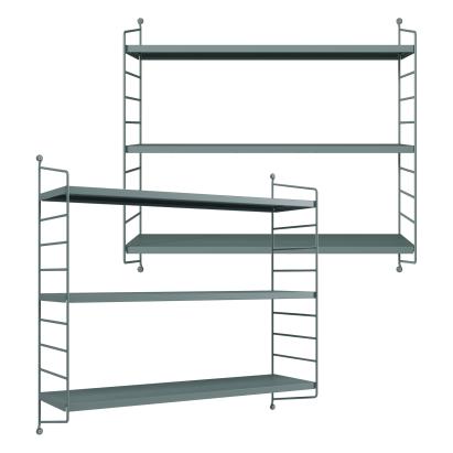 Set 2 buc raft perete Strängnäs 50x60x15cm otel gri albastrui [en.casa] HausGarden Leisure