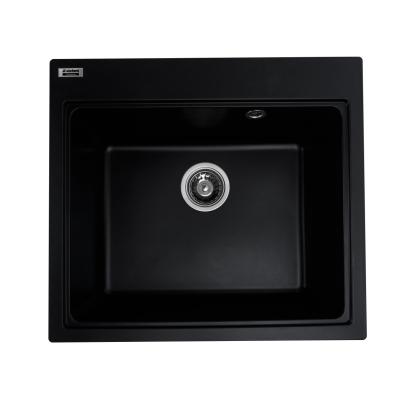 Chiuvetă din compozit de granit pentru bucătărie ELEFANT PREMIUM 5852 VESTA Negru, 580 x 518 mm Innovative ReliableTools