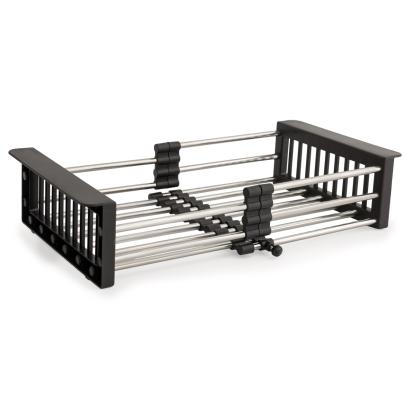 Scurgator extensibil 41x27 cm, negru pentru chiuveta, FLEKO Innovative ReliableTools