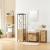 Waschbeckenunterschrank Tervola 60x60x35 cm Schwarz/Bambus [en.casa] HausGarden Leisure