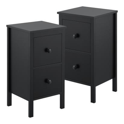 Set 2 noptiere Urjala 52x27x25cm MDF negru [en.casa] HausGarden Leisure