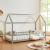 Pat casuta copii cu grilaj protectie Hesel 200x90cm lemn gri [en.casa] HausGarden Leisure