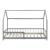 Pat casuta copii cu grilaj protectie Hesel 200x90cm lemn gri [en.casa] HausGarden Leisure