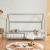 Pat casuta copii cu grilaj protectie Hesel 200x90cm lemn gri [en.casa] HausGarden Leisure