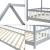 Pat casuta copii cu grilaj protectie Hesel 200x90cm lemn gri [en.casa] HausGarden Leisure