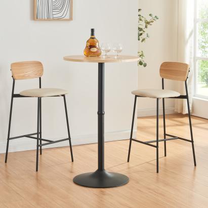Masa bar Vantaa 100x60cm negru stejar [en.casa] HausGarden Leisure
