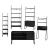 Set 3 rafturi 1 birou1 dulap 5 Storfjord negru [en.casa] HausGarden Leisure