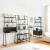Set 2 rafturi si birou A3 Storfjord negru [en.casa] HausGarden Leisure