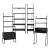 Set 3 rafturi si 1 birou A4 Storfjord negru [en.casa] HausGarden Leisure