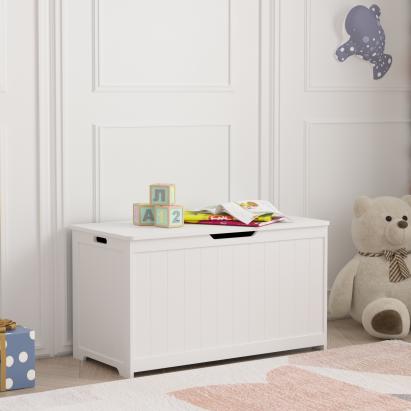 Spielzeugkiste Podek 80x40x44,5 cm Weiß [en.casa] HausGarden Leisure