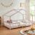 Pat casuta copii cu grilaj protectie Treviolo 200x120cm roz [en.casa] HausGarden Leisure