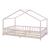 Pat casuta copii cu grilaj protectie Treviolo 200x120cm roz [en.casa] HausGarden Leisure