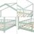 Pat casuta copii cu grilaj protectie Treviolo 200x120cm verde menta [en.casa] HausGarden Leisure