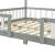 Pat casuta copii cu grilaj protectie Treviolo 200x120cm gri [en.casa] HausGarden Leisure
