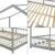 Pat casuta copii cu grilaj protectie Treviolo 200x120cm gri [en.casa] HausGarden Leisure