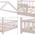 Pat casuta copii cu grilaj protectie Hesel 200x120cm lemn roz [en.casa] HausGarden Leisure
