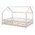 Pat casuta copii cu grilaj protectie Hesel 200x120cm lemn roz [en.casa] HausGarden Leisure