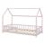 Pat casuta copii cu grilaj protectie Hesel 200x90cm lemn roz [en.casa] HausGarden Leisure