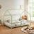 Pat casuta copii cu grilaj protectie Hesel 200x120cm lemn verde menta [en.casa] HausGarden Leisure