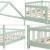 Pat casuta copii cu grilaj protectie Hesel 200x120cm lemn verde menta [en.casa] HausGarden Leisure