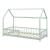 Pat casuta copii cu grilaj protectie Hesel 200x90cm lemn verde menta [en.casa] HausGarden Leisure