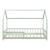 Pat casuta copii cu grilaj protectie Hesel 200x90cm lemn verde menta [en.casa] HausGarden Leisure