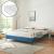 Pat tapitat cu saltea Lilla 180x200cm textil albastru [en.casa] HausGarden Leisure