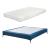 Pat tapitat cu saltea Lilla 180x200cm textil albastru [en.casa] HausGarden Leisure