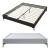 Pat tapitat cu saltea Lilla 160x200cm textil gri deschis [en.casa] HausGarden Leisure