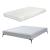 Pat tapitat cu saltea Lilla 160x200cm textil gri deschis [en.casa] HausGarden Leisure