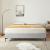 Pat tapitat cu saltea Lilla 160x200cm textil gri deschis [en.casa] HausGarden Leisure
