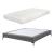 Pat tapitat cu saltea Lilla 160x200cm textil gri inchis [en.casa] HausGarden Leisure