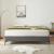 Pat tapitat cu saltea Lilla 160x200cm textil gri inchis [en.casa] HausGarden Leisure