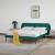 Pat tapitat Porvoo catifea 160x200 cm verde inchis [en.casa] HausGarden Leisure