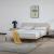 Pat tapitat Porvoo catifea 160x200 cm bej [en.casa] HausGarden Leisure