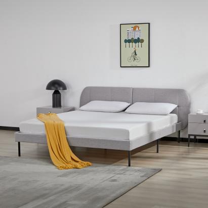 Pat tapitat Porvoo textil 160x200 cm gri [en.casa] HausGarden Leisure