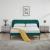 Pat tapitat Porvoo catifea 140x200 cm verde inchis [en.casa] HausGarden Leisure