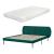 Pat tapitat cu saltea Porvoo 160x200 cm catifea verde inchis [en.casa] HausGarden Leisure