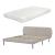 Pat tapitat cu saltea Porvoo 160x200 cm catifea bej [en.casa] HausGarden Leisure