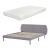 Pat tapitat cu saltea Porvoo 160x200 cm textil gri [en.casa] HausGarden Leisure