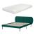 Pat tapitat cu saltea Porvoo 140x200 cm catifea verde inchis [en.casa] HausGarden Leisure