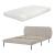 Pat tapitat cu saltea Porvoo 140x200 cm catifea bej [en.casa] HausGarden Leisure