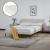 Pat tapitat cu saltea Porvoo 140x200 cm catifea bej [en.casa] HausGarden Leisure