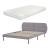 Pat tapitat cu saltea Porvoo 140x200 cm textil gri [en.casa] HausGarden Leisure
