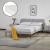 Pat tapitat cu saltea Porvoo 140x200 cm textil gri [en.casa] HausGarden Leisure