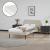 Pat tapitat cu saltea Porvoo 90x200 cm catifea bej [en.casa] HausGarden Leisure