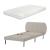 Pat tapitat cu saltea Porvoo 90x200 cm catifea bej [en.casa] HausGarden Leisure